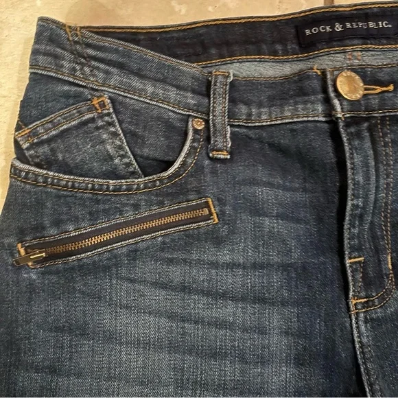 Rock & Republic Dark wash Straight Leg Kendall Jeans Size 12 - Picture 5 of 7